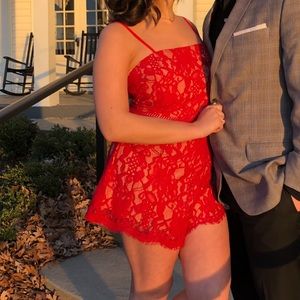 Lulus red lace romper